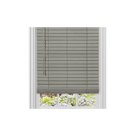 EYECATCHER 33 x 64 in. Cordless GII Madera Falsa 2 in. Faux Wood Plantation Blind - Grey EY2511796